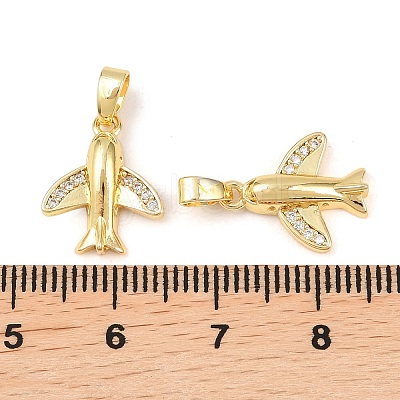 Brass Micro Pave Clear Cubic Zirconia Pendants KK-G549-18B-G-1