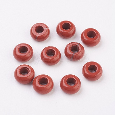 Natural Red Jasper European Beads G-G740-12x6mm-04-1