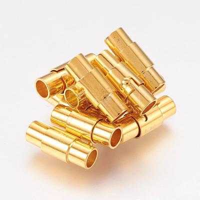 Brass Locking Tube Magnetic Clasps MC078-G-1