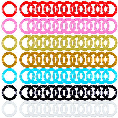 210Pcs 7 colors Plastic Loose Leaf Book Binder Rings KY-CP0001-25A-1