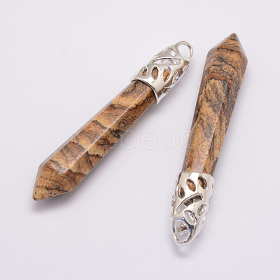 Natural Picture Jasper Big Pointed Pendants G-D860-C28-P-1