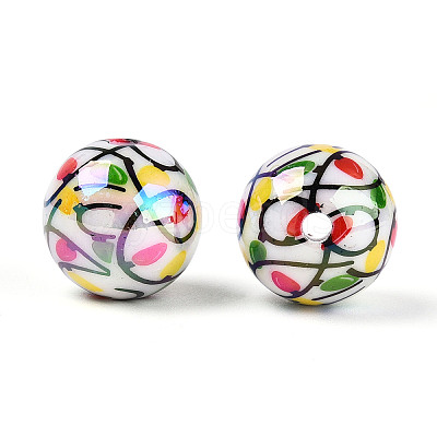 Printed Opaque Acrylic Beads MACR-T048-05A-1