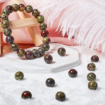 Natural Dragon Blood Jasper Bead Strands G-OC0001-18-1