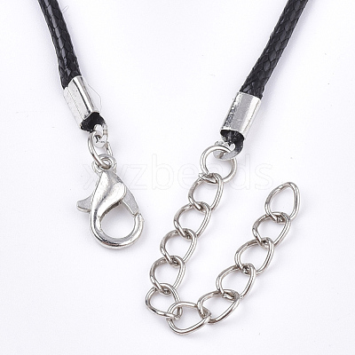 Waxed Cord Necklace Making with Iron Findings X-NJEW-R229-2.0mm-02-1
