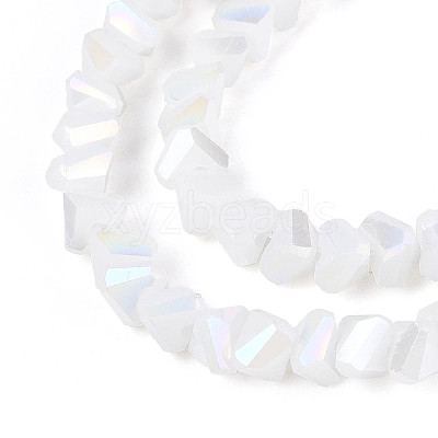 Electroplate Opaque Glass Beads Strands GLAA-N022-4mm-03-1