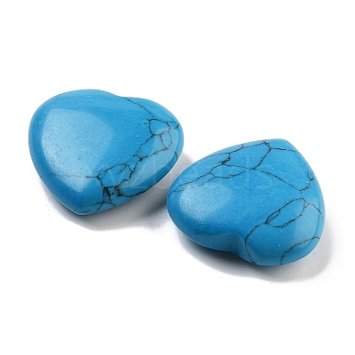 Heart Synthetic Turquoise Palm Stones G-C134-06A-02-1