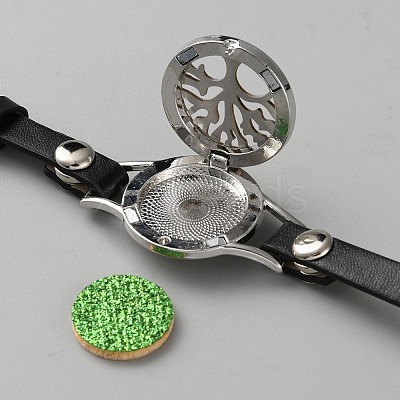 Leather & Alloy Watch Bands AJEW-WH0248-692P-05-1