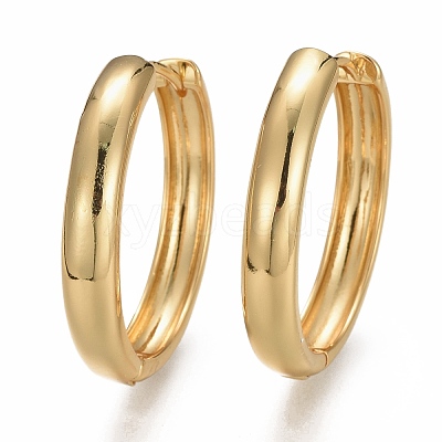 Brass Huggie Hoop Earrings EJEW-F260-01A-G-1