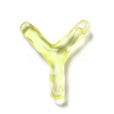 Transparent Resin Alphabet Pendants LS-RESI-C028-02Y-1
