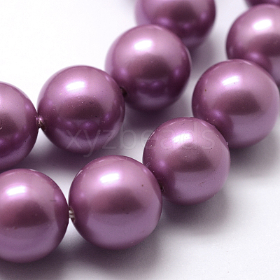 Polished Round Grade A Shell Pearl Bead Strands LS-BSHE-M027-6mm-11-1