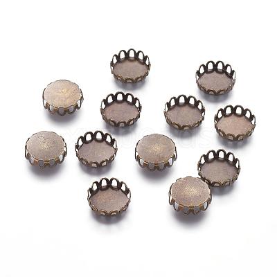 Brass Lace Edge Bezel Cups KK-C1764-3-AB-1