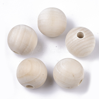 Unfinished Natural Wood Beads WOOD-Q041-04A-1