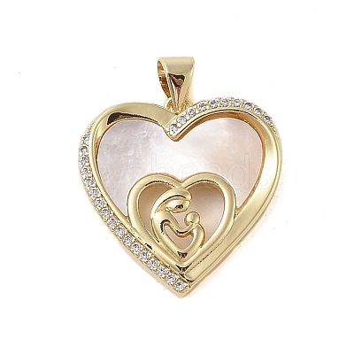 Brass Micro Pave Clear Cubic Zirconia Pendants KK-I712-51G-02-1