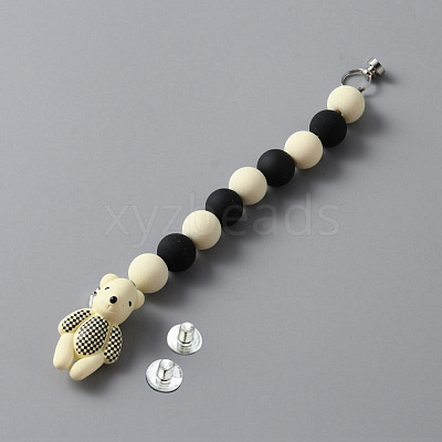 Acrylic Beaded Moblie Straps MOBA-WH0003-29B-1