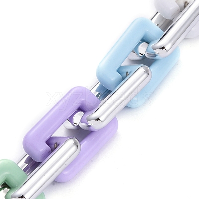 Handmade Opaque Acrylic Boston Chains AJEW-JB00636-1