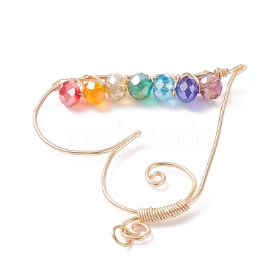 Wire Wrapped Glass Pendants PALLOY-JF01321-02-1