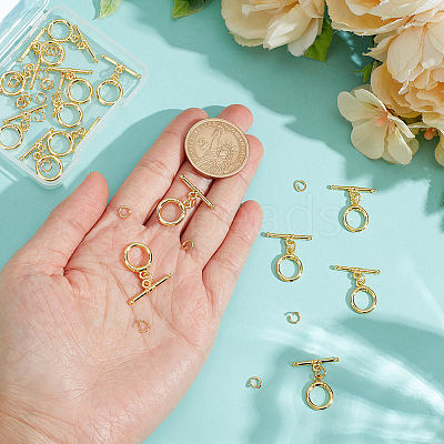 15Pcs Brass Toggle Clasps KK-ME0002-35-1