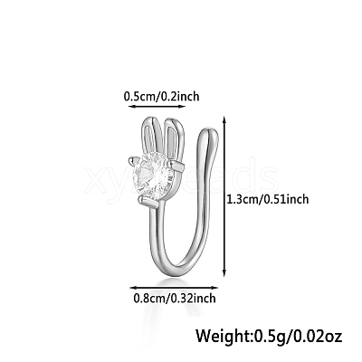 S925 Silver Flower Butterfly Rabbit Star Nose Clip Fashion Jewelry MA2524-12-1