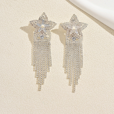 Brass Rhinestone Stud Earrings for Women QC2926-1