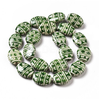 Handmade Printed Porcelain Beads PORC-F005-01B-1