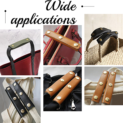 4Pcs Detachable PU Imitation Leather Bag Handle Wrap PURS-BBC0001-08A-1