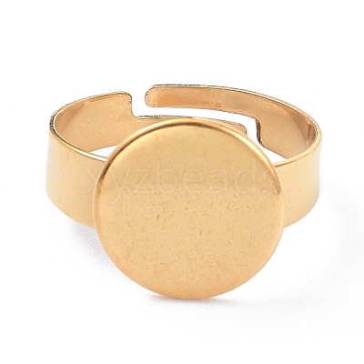 Ion Plating(IP) Adjustable 304 Stainless Steel Finger Rings Components STAS-P291-03C-G-1