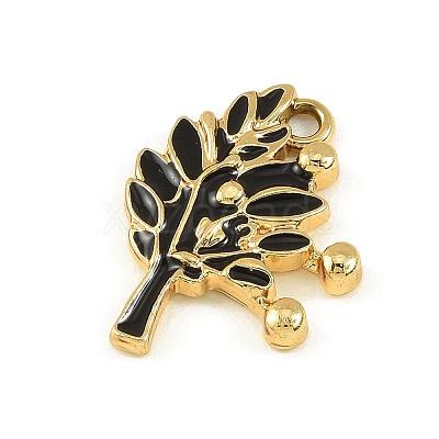 Blended Coffee Alloy Enamel Pendants ENAM-B038-01G-05-1