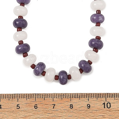 Dyed Natural White Jade Rondelle Beaded Necklaces for Women NJEW-JN06683-1