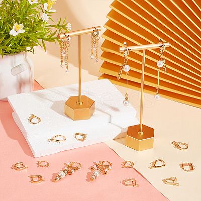 20Pcs 5 Styles Brass Hoop Earring Finding KK-HY0003-47-1