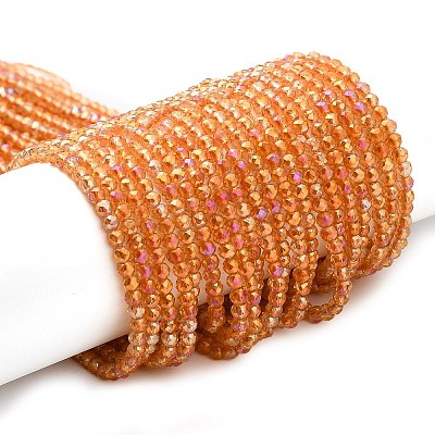 Electroplate Transparent Glass Beads Strands X1-GLAA-H021-01B-FR06-1
