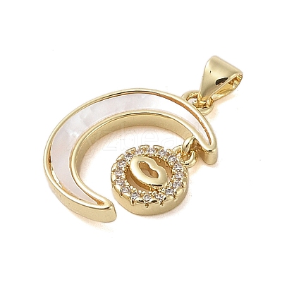 Brass Micro Pave Clear Cubic Zirconia Pendants KK-I712-49G-05-1