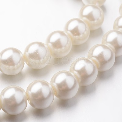 Eco-Friendly Dyed Glass Pearl Round Bead Strands X-HY-A008-8mm-RB011-1