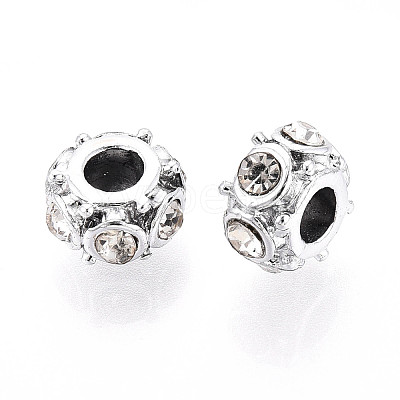 Alloy Rhinestone European Beads FIND-N009-03P-1