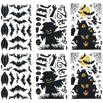 2 Sets PVC Plastic Window Sticker Decorations DIY-GF0005-66A-1