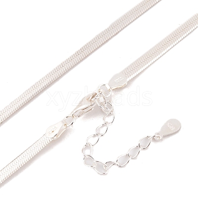 925 Sterling Silver Snake Chain Necklaces NJEW-P300-01A-S-1
