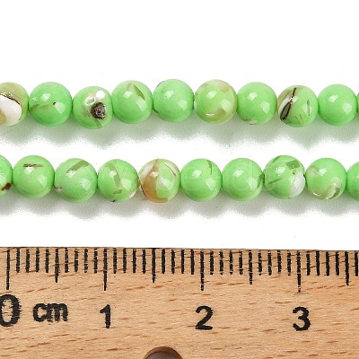 Assembled Synthetic Stone and Trochus Shell Beads Strands G-B128-08A-07-1