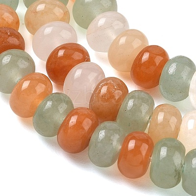 Natural Green Aventurine & Red Aventurine & Golden Silk Jade Beads Strands GG-CBA9281-A02-5x8mm-1