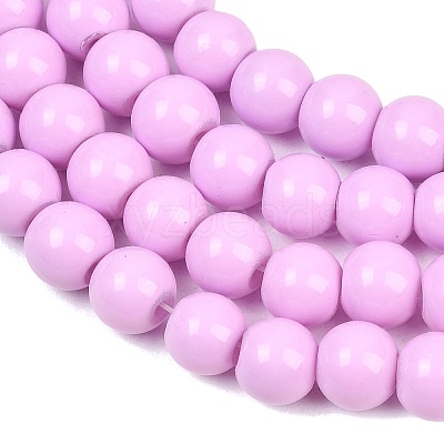Painted Glass Bead Strands LS-DGLA-S071-8mm-B38-1-1