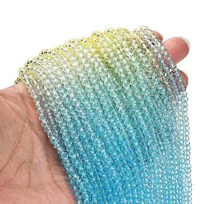 Transparent Painted Glass Beads Strands LS-DGLA-A034-T3mm-A13-1