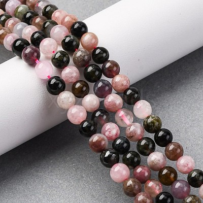 Natural Multicolor Tourmaline Beads Strands G-L608-B01-01-1