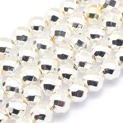 Electroplate Non-magnetic Synthetic Hematite Beads Strands G-L485-03D-S-1
