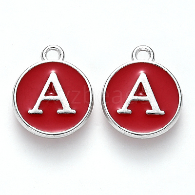 Platinum Plated Alloy Enamel Charms ENAM-S118-03A-P-1