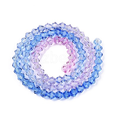 Gradient Color Baking Paint Glass Bead Strands DGLA-A039-T4mm-A019-1