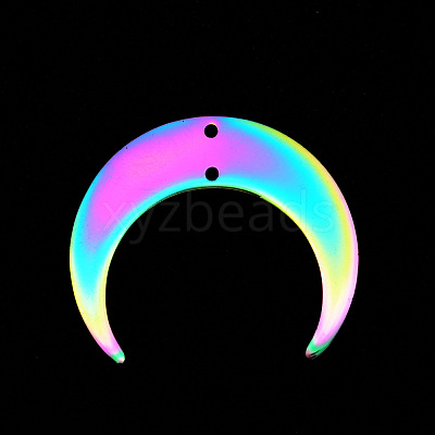 Ion Plating(IP) 201 Stainless Steel 2-Loop Link Pendants STAS-N090-LA620-1