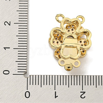 Brass Micro Pave Cubic Zirconia Box Clasps KK-U037-23G-01-1