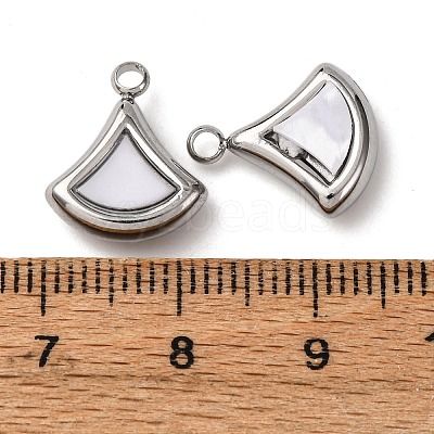 304 Stainless Steel Resin Pendants STAS-P406-15D-P-1