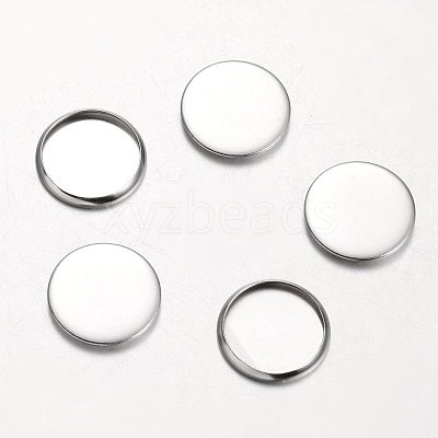 Non-Tarnish Stainless Steel Plain Edge Bezel Cups X-STAS-M226-03B-1