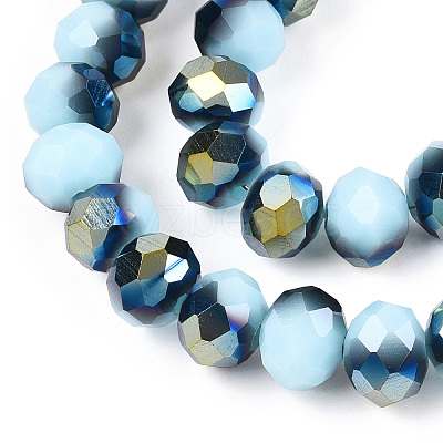 Electroplate Opaque Glass Beads Strands EGLA-A034-P8mm-S16-1