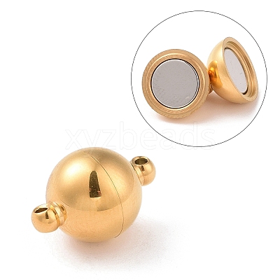 304 Stainless Steel Magnetic Clasps with Loops STAS-E049-12A-1