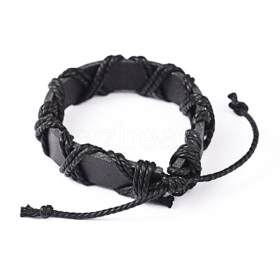 Adjustable Leather Cord Bracelets BJEW-L578-01-1